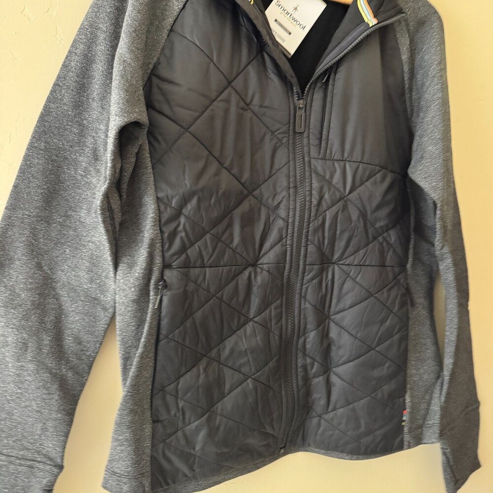 Smartwool Smartloft 120 Jacket Mens M Black Gray Wool Down Quilted NEW - Picture 5 of 16